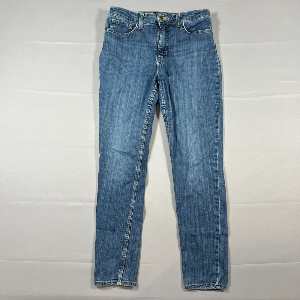 Lee Skinny Jeans Womens 30 Blue Denim Smarter Fit High Rise Medium Wash Zip Fly